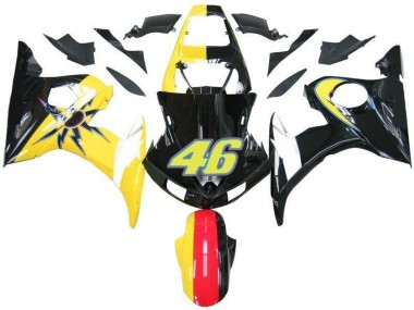 03-05 Schwarz Gelb Nr. 46 Yamaha YZF R6 Motorrad Verkleidung