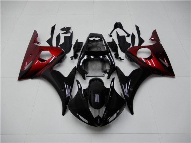 03-05 Schwarz Rot Yamaha YZF R6 Motorrad Verkleidung