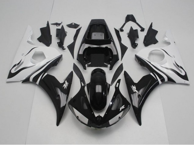 03-05 Schwarz Weiß Yamaha YZF R6 Motorrad Verkleidungen