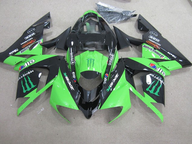 03-05 Schwarz grünes Monster Kawasaki ZX10R Motorrad Verkleidung 03-05 Schwarz grünes Monster Kawasaki ZX10R Motorrad Verkleidung