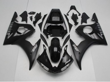 03-05 Schwarz mit silbernen Aufklebern Yamaha YZF R6 Motorrad Verkleidung