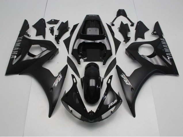 03-05 Schwarz mit silbernen Aufklebern Yamaha YZF R6 Motorrad Verkleidung 03-05 Schwarz mit silbernen Aufklebern Yamaha YZF R6 Motorrad Verkleidung
