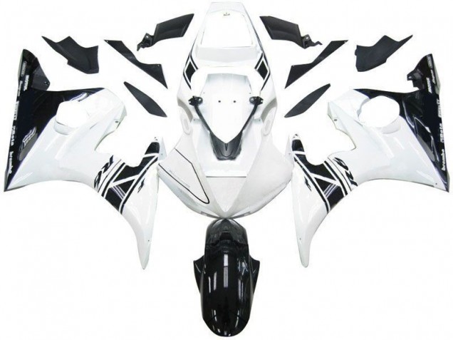 03-05 Schwarz weißes Tribal Yamaha YZF R6 Motorrad Verkleidung
