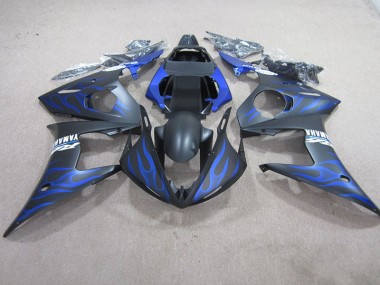03-05 Schwarze Blau Flamme Yamaha YZF R6 Motorrad Verkleidung
