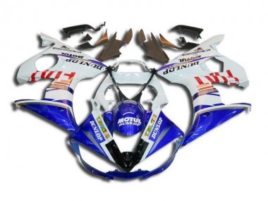 03-05 Weiß Blau Fiat Motul Dunlop Yamaha YZF R6 Motorrad Verkleidung