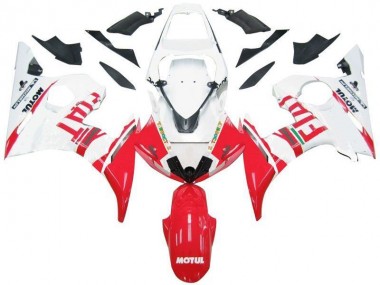 03-05 Weiß Rot Fiat Yamaha YZF R6 Motorrad Verkleidung