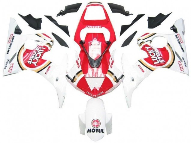 03-05 Weiß Rot Lucky Strike Yamaha YZF R6 Motorrad Verkleidung 03-05 Weiß Rot Lucky Strike Yamaha YZF R6 Motorrad Verkleidung