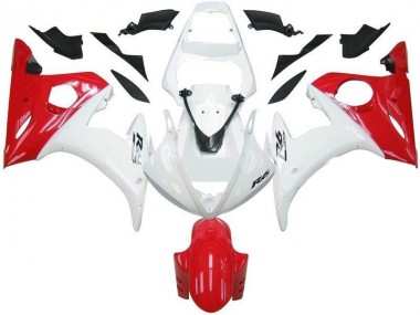 03-05 Weiß Rot Yamaha YZF R6 Motorrad Verkleidung