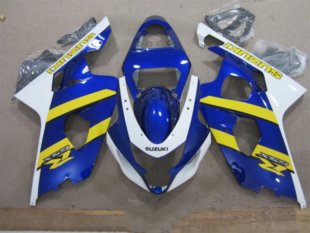04-05 Blau Weiß Gelb Suzuki GSXR 600 Motorrad Verkleidung