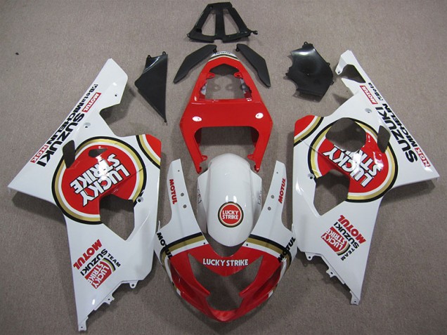 04-05 Rot Weiß Lucky Strike Motul Suzuki GSXR 600 Motorrad Verkleidung