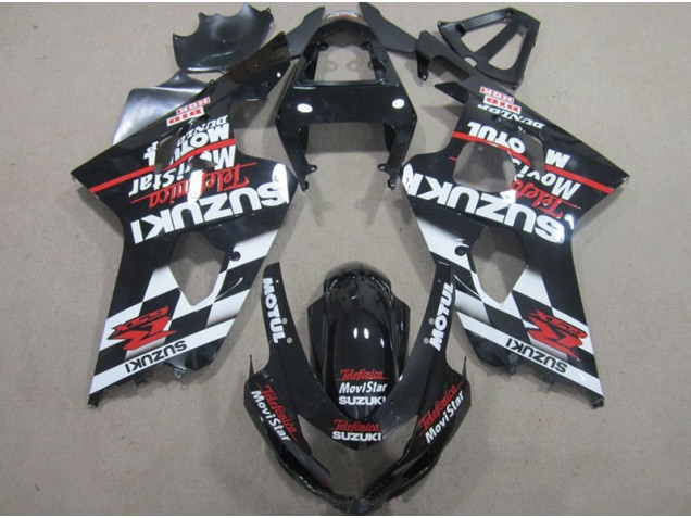 04-05 Schwarz Rote Telefonia Movistar Suzuki GSXR 600 Motorrad Verkleidung
