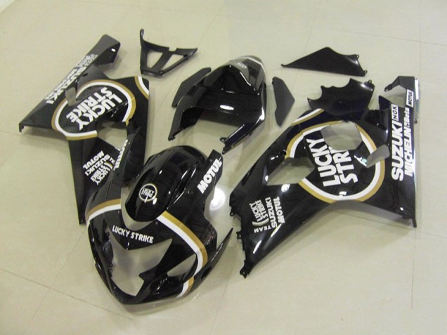 04-05 Schwarz Weiß Lucky Strike Motul Suzuki GSXR 750 Motorrad Verkleidung 04-05 Schwarz Weiß Lucky Strike Motul Suzuki GSXR 750 Motorrad Verkleidung