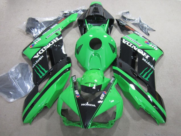 04-05 Schwarz grünes Monster Honda CBR1000RR Motorrad Verkleidung