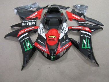 04-06 Rot Weiß Schwarz Motul Yamaha YZF R1 Motorrad Verkleidung
