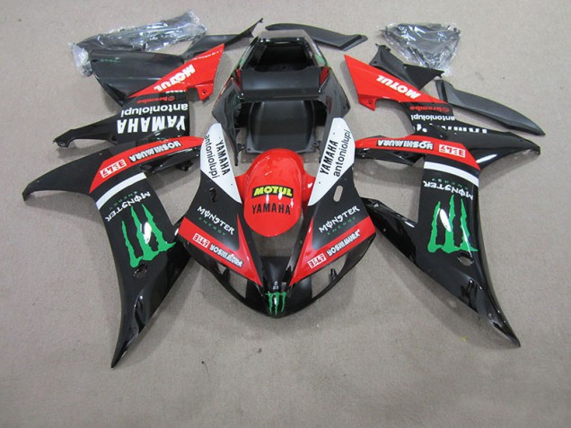 04-06 Rot Weiß Schwarz Motul Yamaha YZF R1 Motorrad Verkleidung 04-06 Rot Weiß Schwarz Motul Yamaha YZF R1 Motorrad Verkleidung