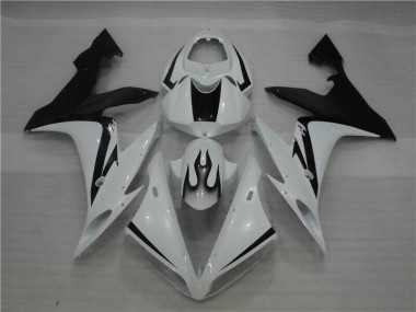 04-06 Weiß Schwarz Flamme Yamaha YZF R1 Motorrad Verkleidung