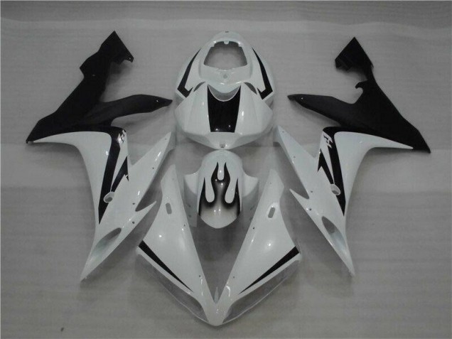 04-06 Weiß Schwarz Flamme Yamaha YZF R1 Motorrad Verkleidung