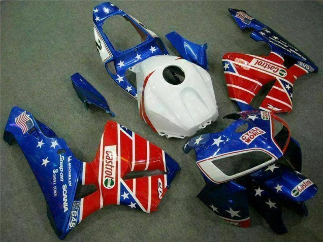 05-06 Blau Rot Castrol Zykluswelt Honda CBR600RR Motorrad Verkleidung 05-06 Blau Rot Castrol Zykluswelt Honda CBR600RR Motorrad Verkleidung