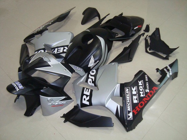 05-06 Matt Schwarz Silber Repsol Honda CBR600RR Motorrad Verkleidung 05-06 Matt Schwarz Silber Repsol Honda CBR600RR Motorrad Verkleidung