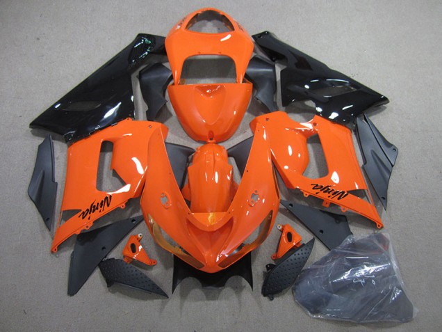 05-06 Orange Schwarz Ninja Kawasaki ZX6R Motorrad Verkleidungen 05-06 Orange Schwarz Ninja Kawasaki ZX6R Motorrad Verkleidungen