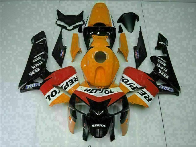 05-06 Orange Schwarz Repsol Honda CBR600RR Motorrad Vollverkleidung 05-06 Orange Schwarz Repsol Honda CBR600RR Motorrad Vollverkleidung