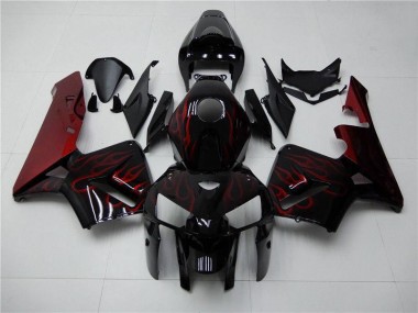 05-06 Rot Flamme Schwarz Honda CBR600RR Motorrad Verkleidung