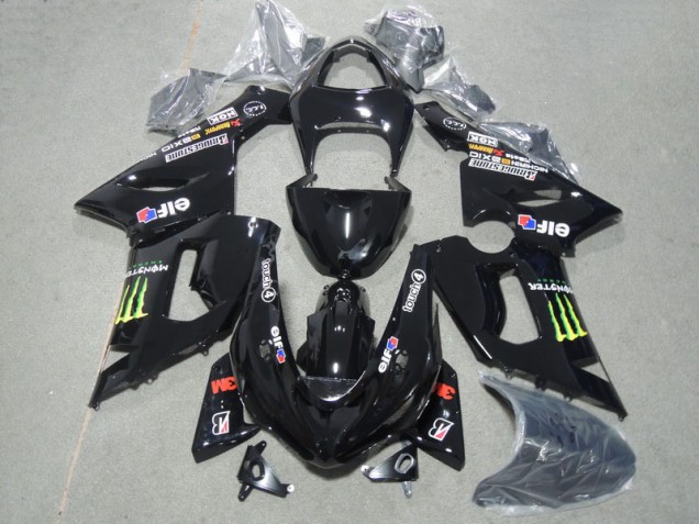 05-06 Schwarz 3M Touch4 Monster Kawasaki ZX6R Motorrad Verkleidung 05-06 Schwarz 3M Touch4 Monster Kawasaki ZX6R Motorrad Verkleidung