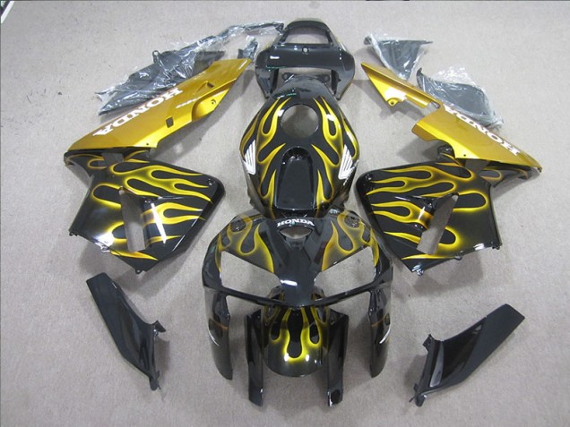 05-06 Schwarz Gelb Flamme Honda CBR600RR Motorrad Verkleidung 05-06 Schwarz Gelb Flamme Honda CBR600RR Motorrad Verkleidung