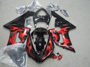 05-06 Schwarz Rot Kawasaki ZX6R Motorrad Verkleidung