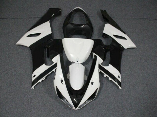 05-06 Schwarz Weiß Kawasaki ZX6R Motorrad Verkleidungen 05-06 Schwarz Weiß Kawasaki ZX6R Motorrad Verkleidungen