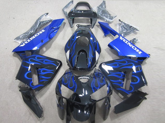 05-06 Schwarze Blau Flamme Honda CBR600RR Motorrad Verkleidung 05-06 Schwarze Blau Flamme Honda CBR600RR Motorrad Verkleidung