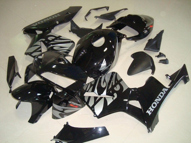 05-06 Schwarze weiße Flamme Honda CBR600RR Motorrad Verkleidung 05-06 Schwarze weiße Flamme Honda CBR600RR Motorrad Verkleidung