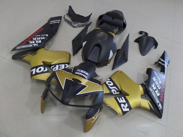 05-06 Schwarzgold Repsol Honda CBR600RR Motorrad Verkleidung 05-06 Schwarzgold Repsol Honda CBR600RR Motorrad Verkleidung