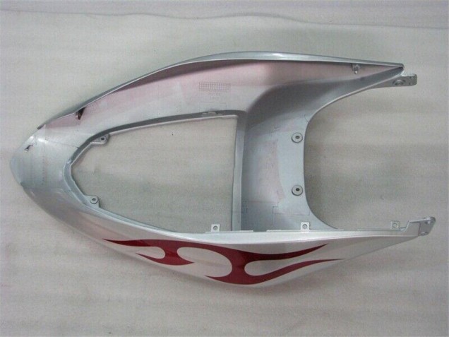 05-06 Silber Rot Flammen Kawasaki ZX6R Motorrad Verkleidung 05-06 Silber Rot Flammen Kawasaki ZX6R Motorrad Verkleidung