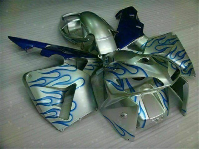 05-06 Weiß Blau Flamme Honda CBR600RR Motorrad Verkleidung 05-06 Weiß Blau Flamme Honda CBR600RR Motorrad Verkleidung
