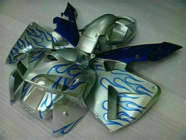 05-06 Weiß Blau Flamme Honda CBR600RR Motorrad Verkleidung 05-06 Weiß Blau Flamme Honda CBR600RR Motorrad Verkleidung