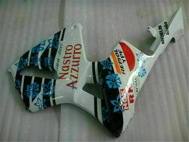 05-06 Weiß Blau Nastro Azzurro 46 Honda CBR600RR Motorrad Verkleidungen 05-06 Weiß Blau Nastro Azzurro 46 Honda CBR600RR Motorrad Verkleidungen