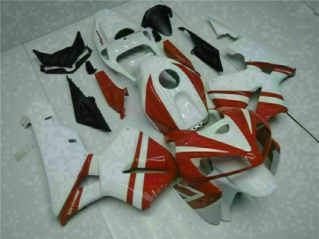 05-06 Weiß Rot Honda CBR600RR Motorrad Verkleidungen 05-06 Weiß Rot Honda CBR600RR Motorrad Verkleidungen