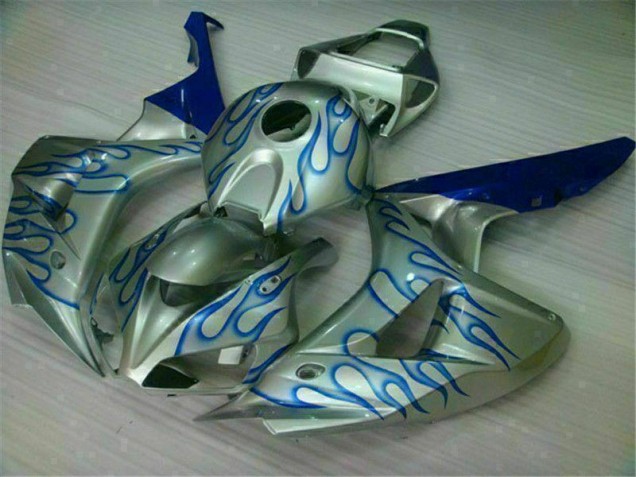 06-07 Blau Flamme Silber Honda CBR1000RR Motorrad Verkleidung 06-07 Blau Flamme Silber Honda CBR1000RR Motorrad Verkleidung