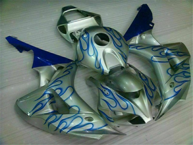 06-07 Blau Flamme Silber Honda CBR1000RR Motorrad Verkleidung 06-07 Blau Flamme Silber Honda CBR1000RR Motorrad Verkleidung
