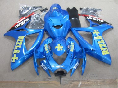 06-07 Blau Gelb Rizla Suzuki GSXR 600 Motorrad Verkleidung