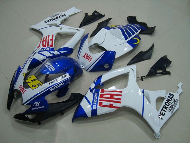 06-07 Blau Weiß Fiat 46 Suzuki GSXR 750 Motorrad Verkleidung