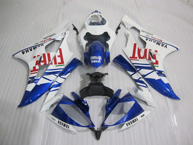 06-07 Blau Weiß Fiat Yamaha YZF R6 Motorrad Verkleidung 06-07 Blau Weiß Fiat Yamaha YZF R6 Motorrad Verkleidung