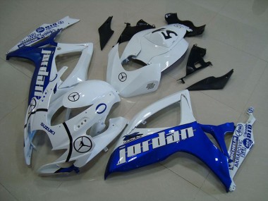 06-07 Blau Weiß Jordan Suzuki GSXR 750 Motorrad Verkleidung