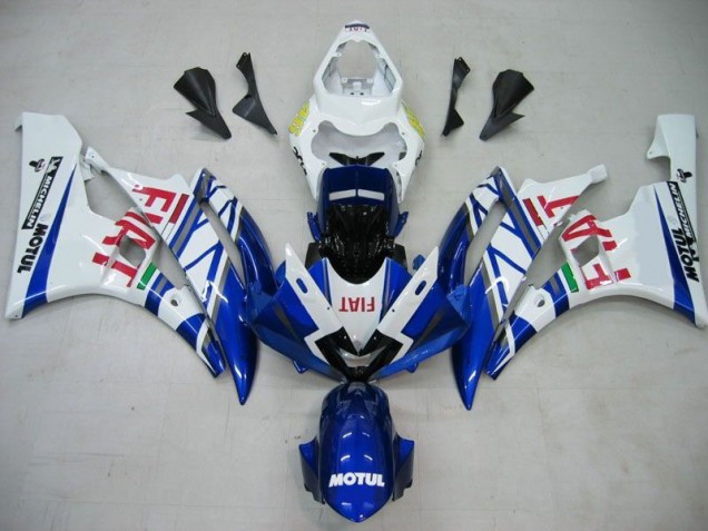 06-07 Blau Weiß Motul Rot Fiat Yamaha YZF R6 Motorrad Verkleidung
