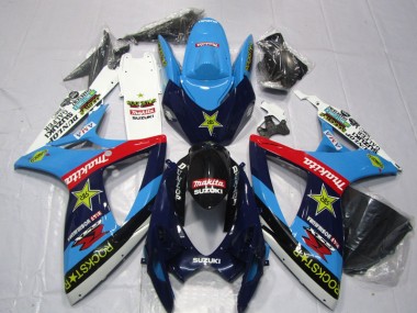 06-07 Blau Weiß Rockstar Makita Suzuki GSXR 600 Motorrad Verkleidung
