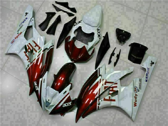 06-07 Braun Weiß Yamaha YZF R6 Motorrad Verkleidung