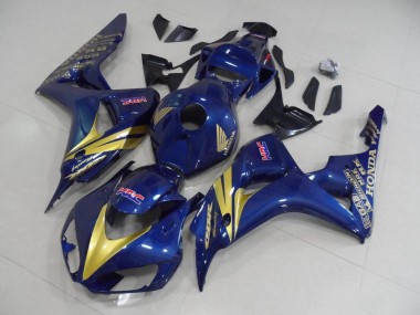 06-07 Dunkel blau mit goldenen Streifen Honda CBR1000RR Motorrad Verkleidung