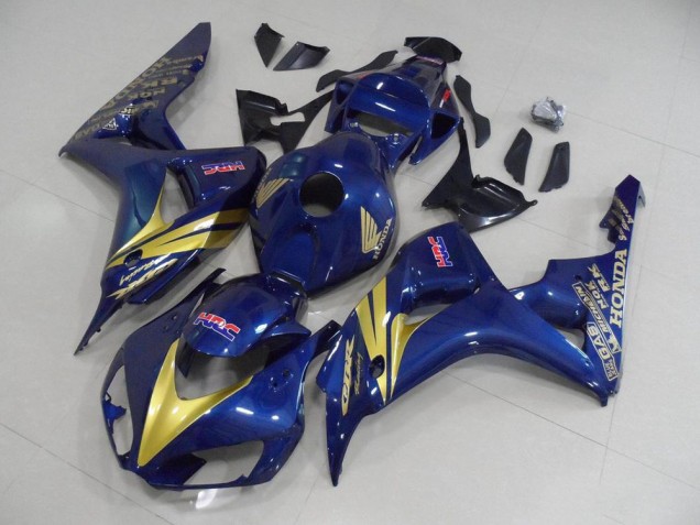 06-07 Dunkel blau mit goldenen Streifen Honda CBR1000RR Motorrad Verkleidung
