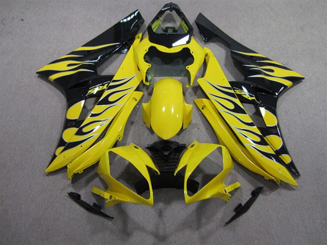 06-07 Gelb Schwarz Flamme Yamaha YZF R6 Motorrad Verkleidung 06-07 Gelb Schwarz Flamme Yamaha YZF R6 Motorrad Verkleidung